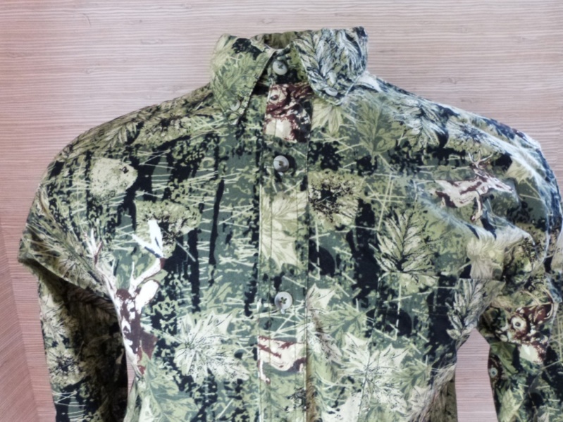 Field Tested Outdoor Life Mens L s Camouflage Hunting Shirt Sz s Greens Deer