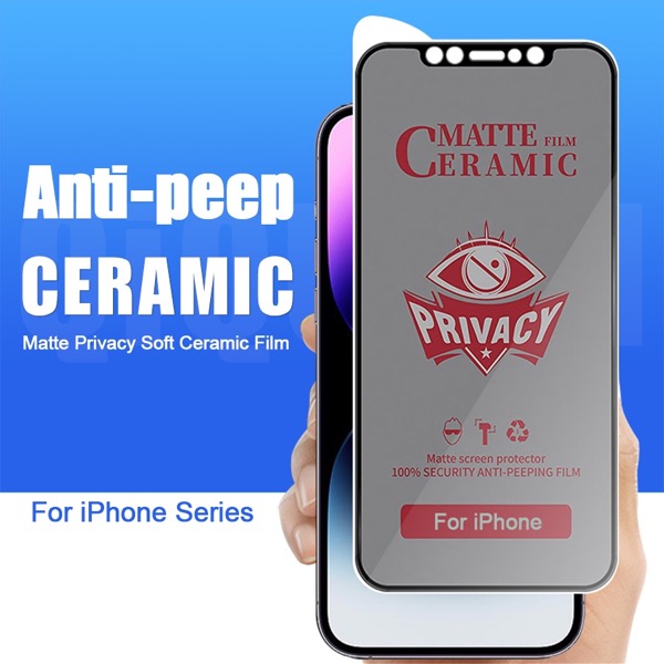 Pellicola ceramic 9D per iPhone 14 13 12 11 X Xr mini pro plus max opaca  privacy